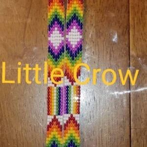 Rainbow diversity loom beaded lanyard