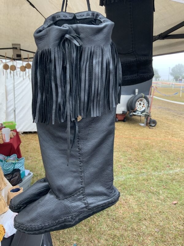 Hand Made Moose Hide Knee High Boots