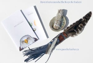 christmas ornament, feathers, pass the feather, dawn, christmas card