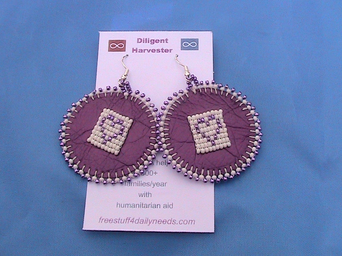 i love purple beaded earrings