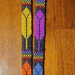 Diversity Feathers loom beaded lanyard