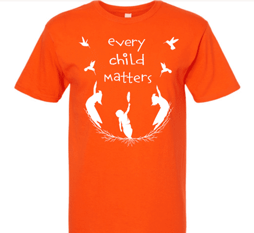 every child matters, button, national day of truth and reconciliation, residential school survivors, fundraiser, Indigenous Arts Collective of Canada, IndigenARTSY, t-shirt, every child matters t-shirt