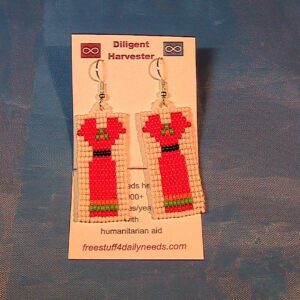 red dress beaded earrings 2