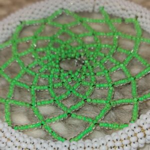 White and fluorescent green dreamcatcher