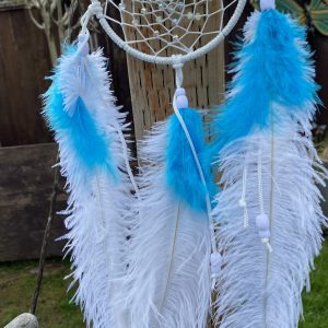 Turquoise and White Dreamcatcher
