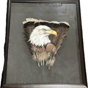Eagle Painted on Turkey Feathers