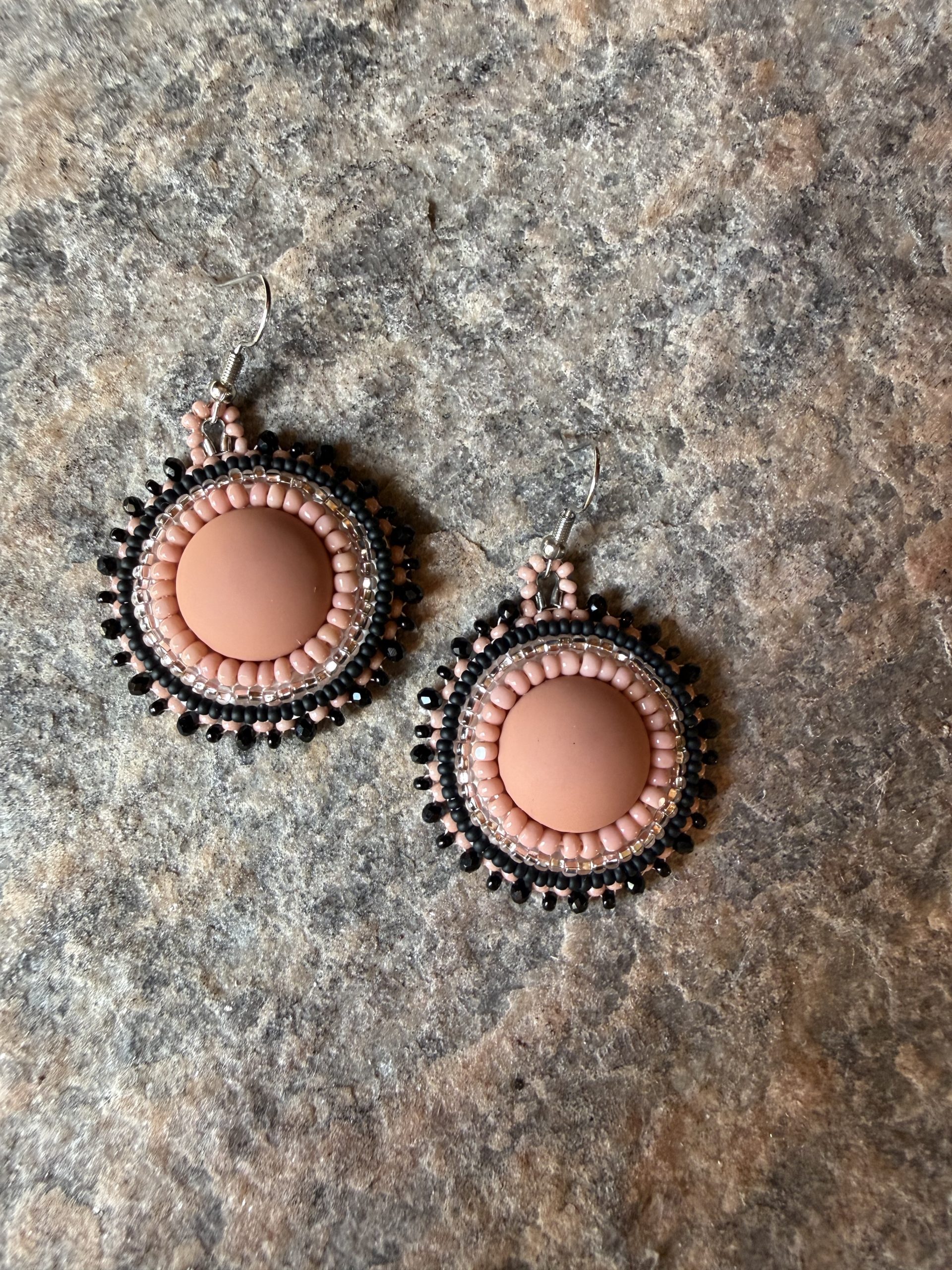 Blackened Rose Earrings