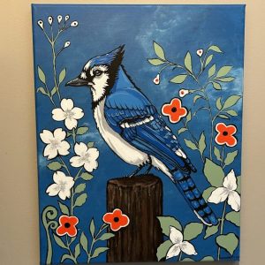 Blue Bird Acrylic Painting 16x20