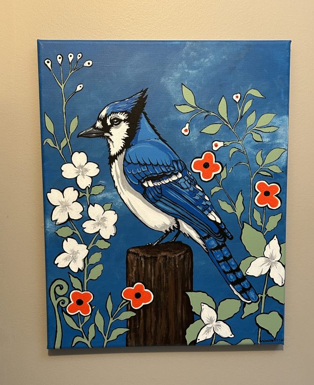 Blue Bird Acrylic Painting 16x20