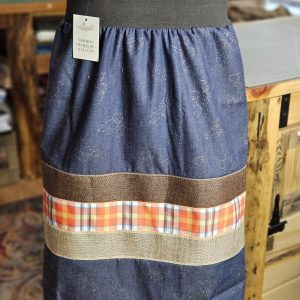 Midnight Butterfly & Earth -Tone Texture Ribbon Skirt