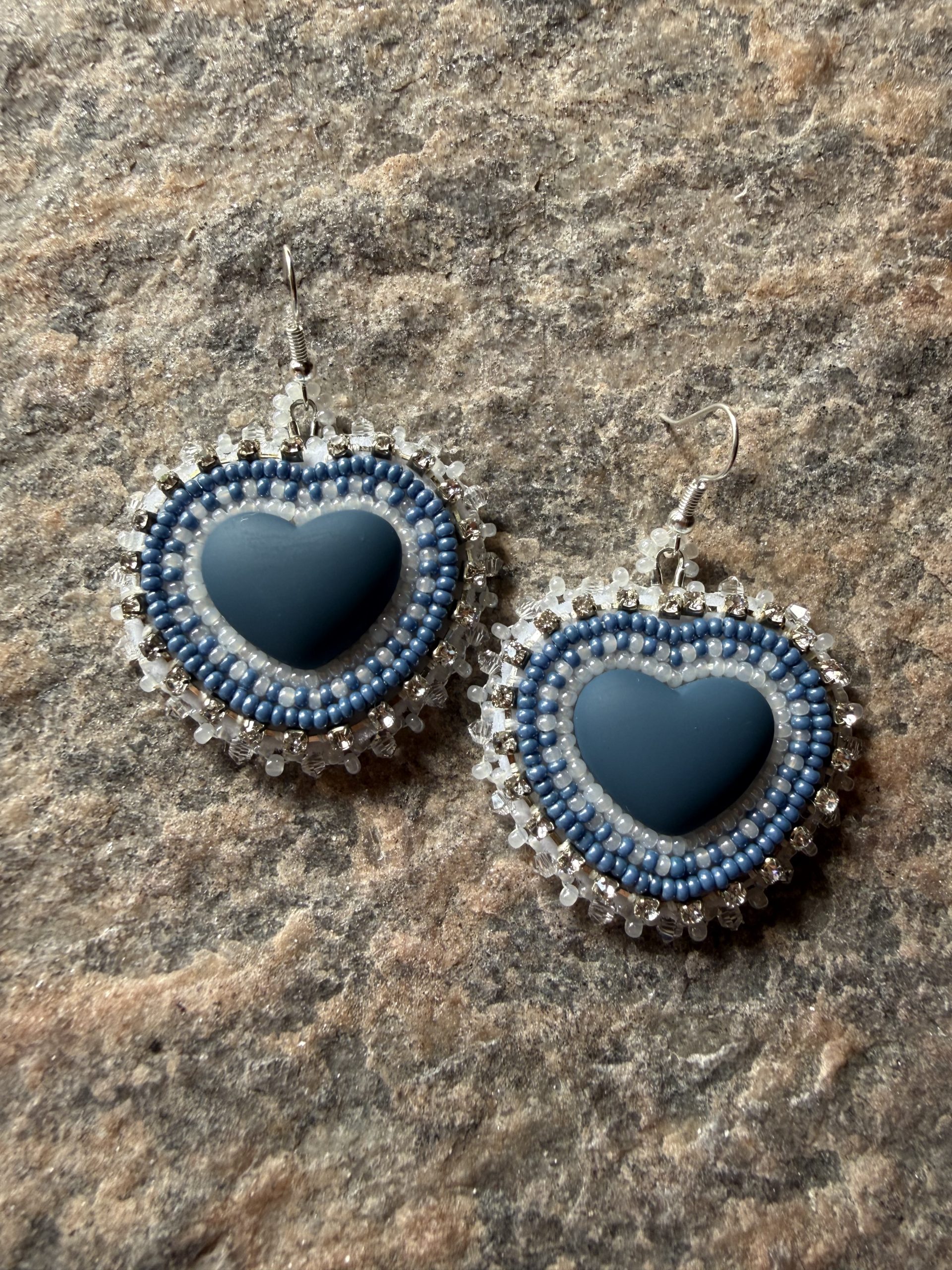 Blue Hearts Earrings